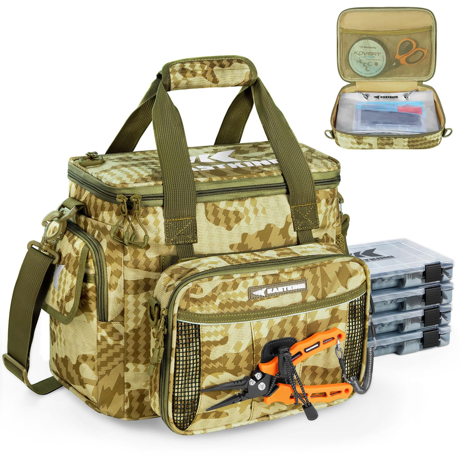 KastKing BaitSpace bag front view shows rugged water-resistant fabric for demanding days on the water.