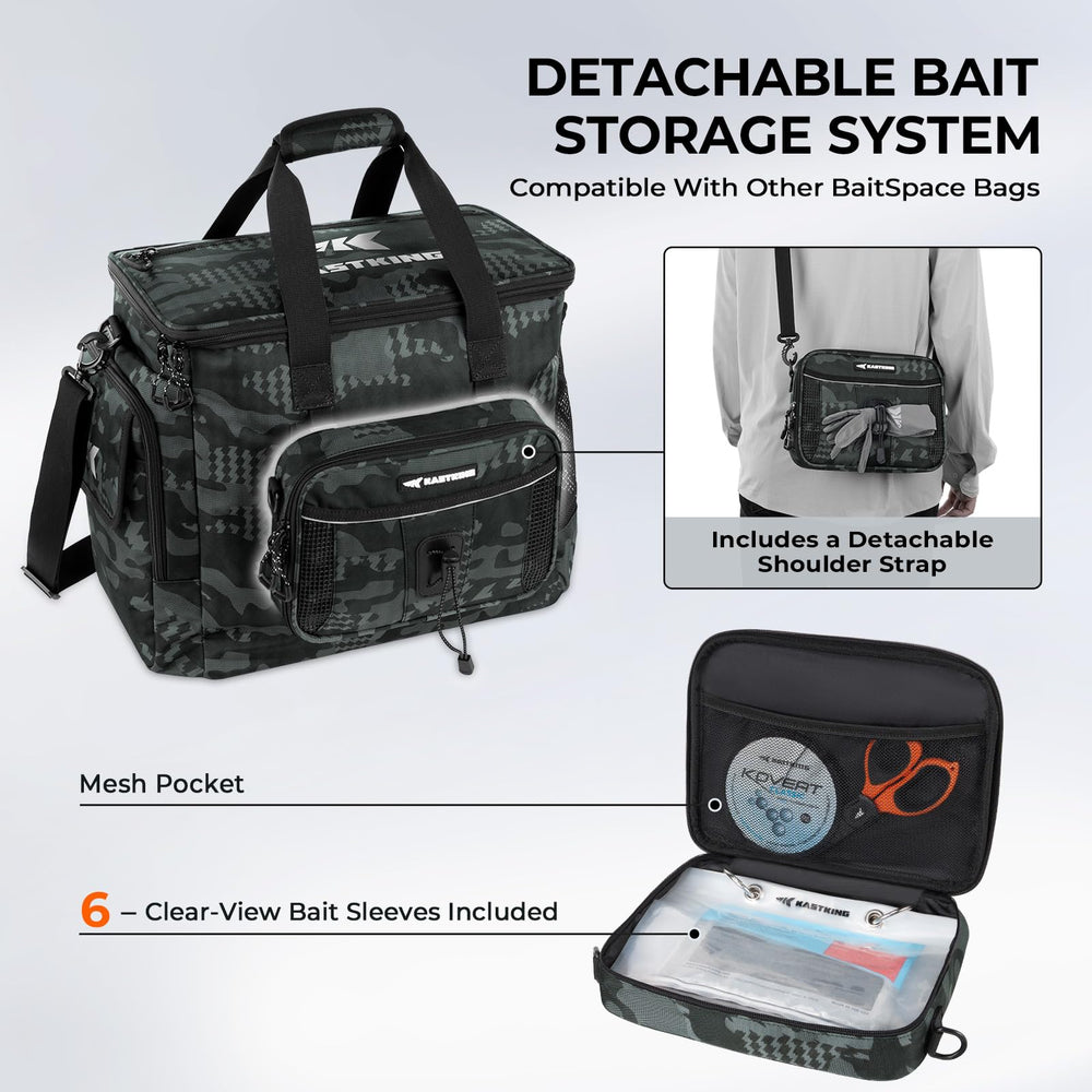 KastKing BaitSpace adjustable-shoulder-strap highlights comfortable carry on long treks.