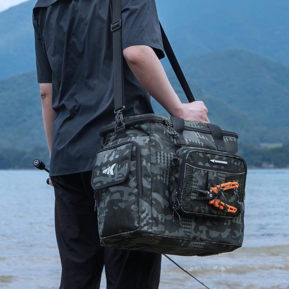 KastKing BaitSpace bag water-resistant coating shown for gear protection in wet conditions.