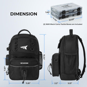 KastKing BaitSpace with boxes image shows included two tackle boxes for versatility.
