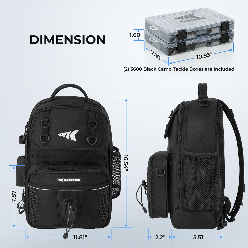 KastKing BaitSpace with boxes image shows included two tackle boxes for versatility.