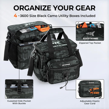 KastKing BaitSpace removable bait binder with six sleeves for easy access.