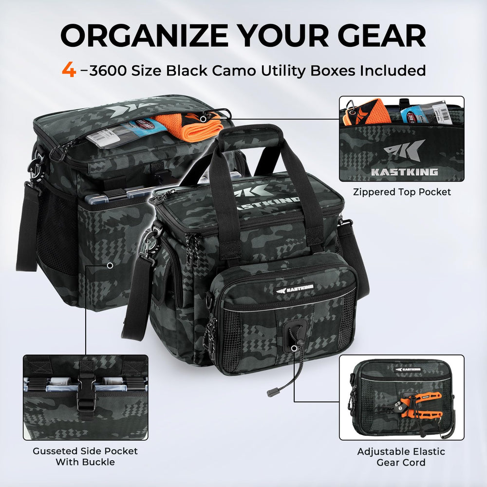 KastKing BaitSpace removable bait binder with six sleeves for easy access.