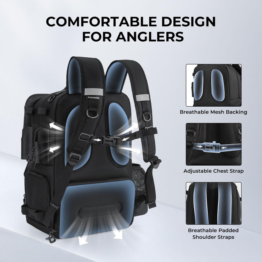 KastKing BaitSpace large beverage pocket keeps hydration within reach.