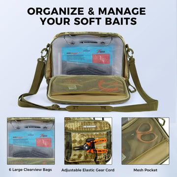Close-up of durable 900D fabric with water-resistant coating on KastKing BaitSpace binder