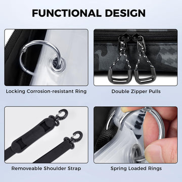 Internal storage pockets for hooks, sinkers, swivels and small accessories