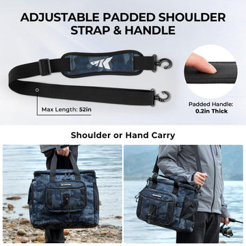 KastKing BaitSpace external pockets offer quick-access storage for lures and tools