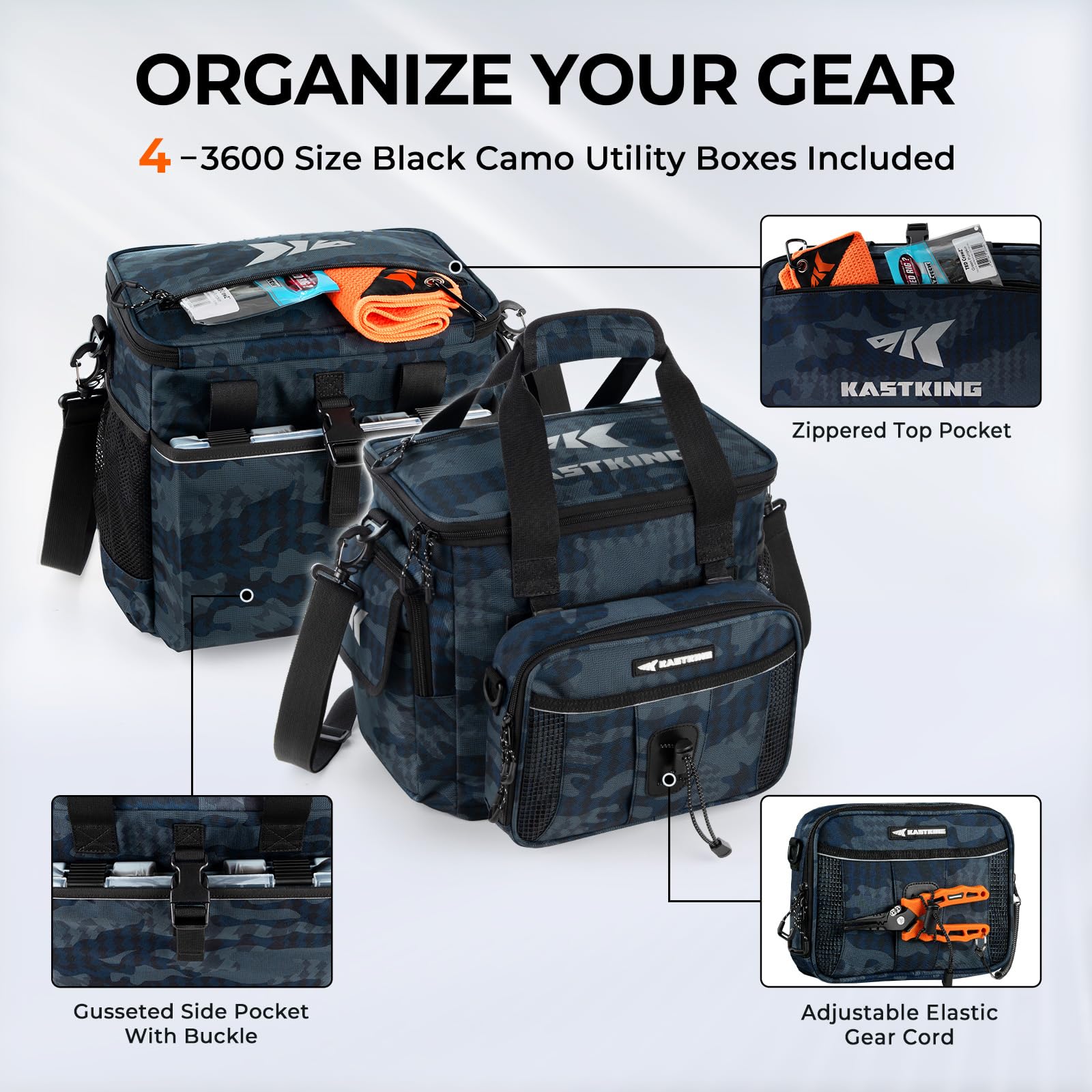 KastKing BaitSpace interior pockets keep tools and lures neatly within reach