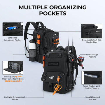 KastKing BaitSpace four-3600-tackle-boxes area keeps tackle organized and ready.