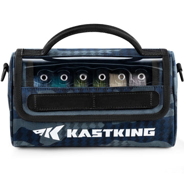 KastKing BaitSpace line bag front view shows organized spools for fast fishing prep.