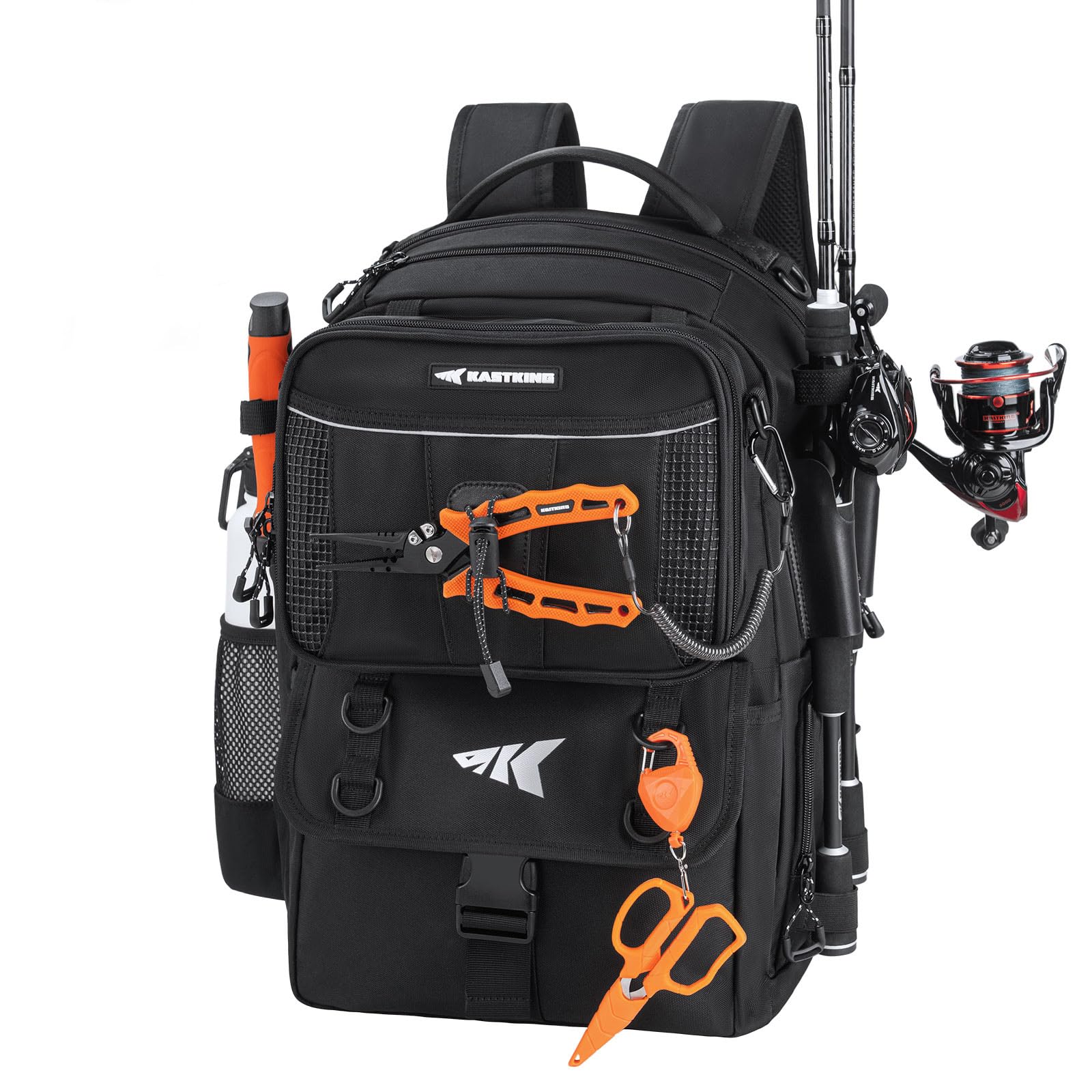 KastKing BaitSpace main compartment view showing organized tackle setup and accessible gear.