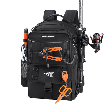 KastKing BaitSpace main compartment view showing organized tackle setup and accessible gear.