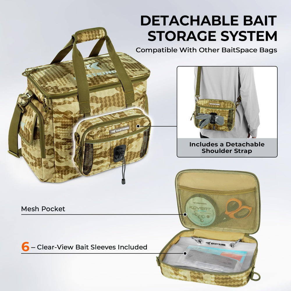 KastKing BaitSpace dual-loop zippers enable fast, reliable gear access.