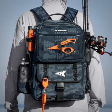 KastKing BaitSpace removable binder open, showing six sleeves for quick bait identification.