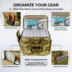 KastKing BaitSpace removable bait binder keeps sleeves and bait organized.