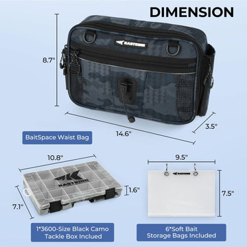 KastKing BaitSpace waist bag with adjustable shoulder strap conversion.