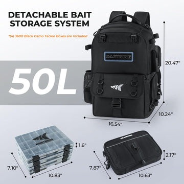 KastKing BaitSpace six-sleeve binder keeps baits organized for fast selection.