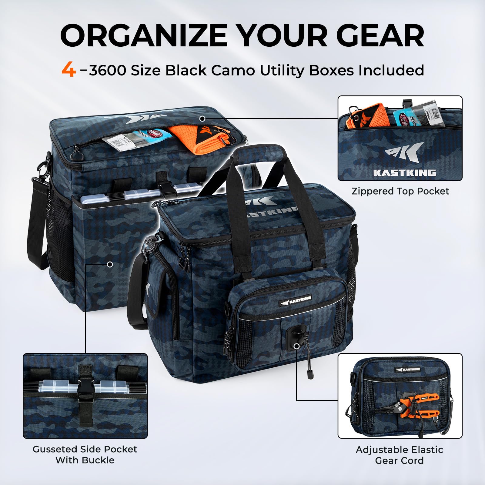 KastKing BaitSpace adjustable shoulder strap for comfortable carry.
