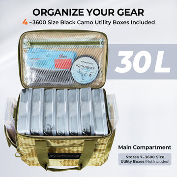 KastKing BaitSpace tackle-boxes-inside image demonstrates organized main compartment and side pockets.