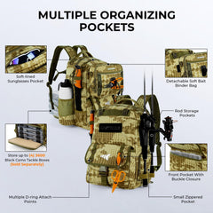 KastKing BaitSpace two rod holders support easy transport of gear.