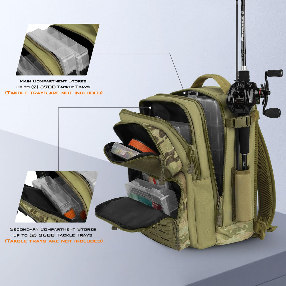 KastKing BlowBak gear-storage open pockets illustrate easy access to lures, pliers, and essentials