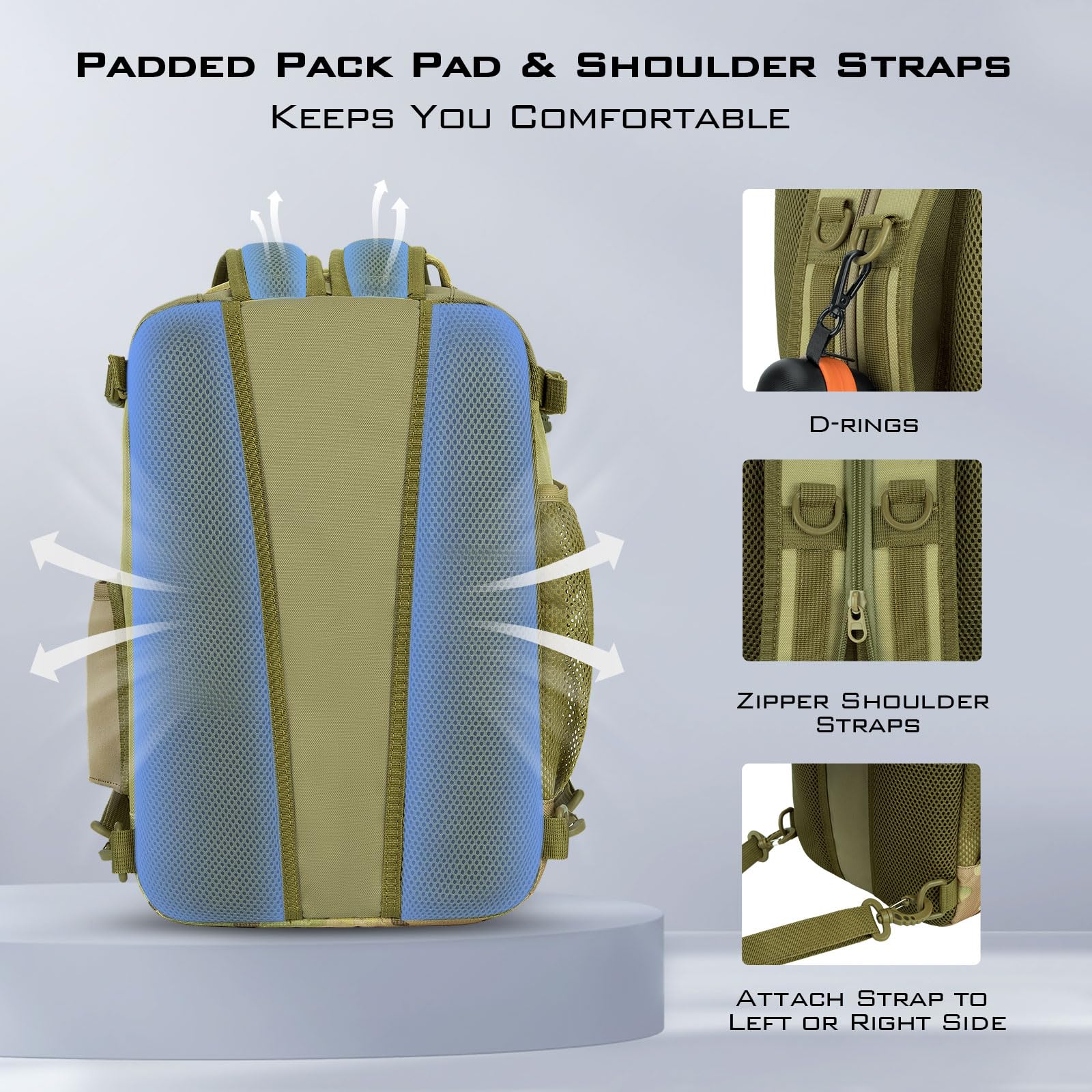 KastKing BlowBak side beverage pocket shows secure hydration on hikes and fishing trips