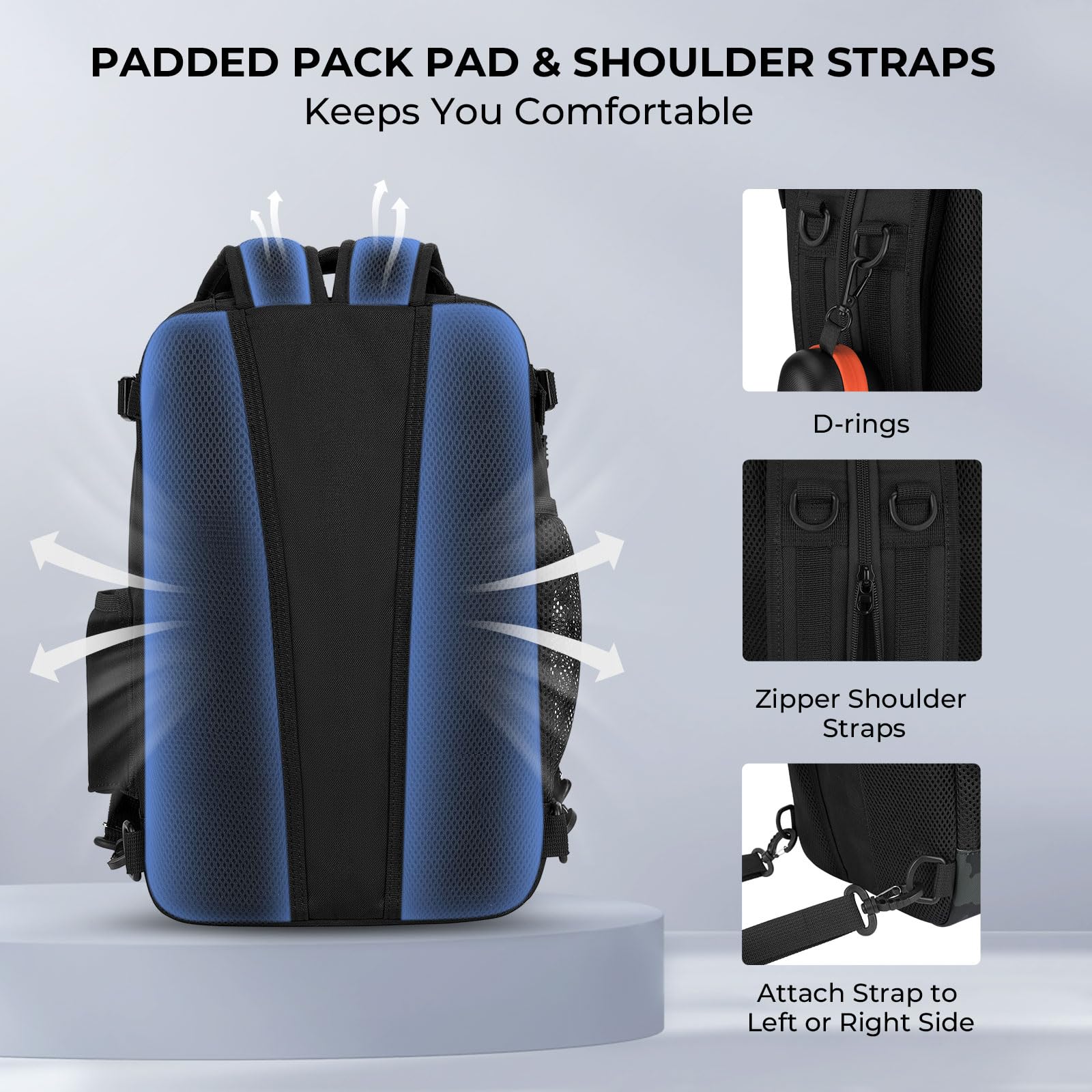 KastKing BlowBak open compartments reveal organized storage for lures and tools.