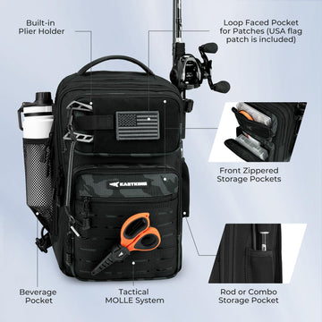 KastKing BlowBak rod holder in-use enabling hands-free fishing during treks.