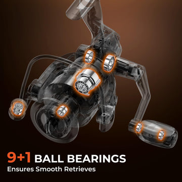9+1 bearing graphite spinning reel with aluminum spool