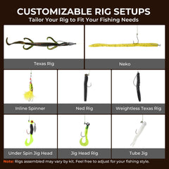 Power Spin, Finesse Spin, and Crappie tackle kits included