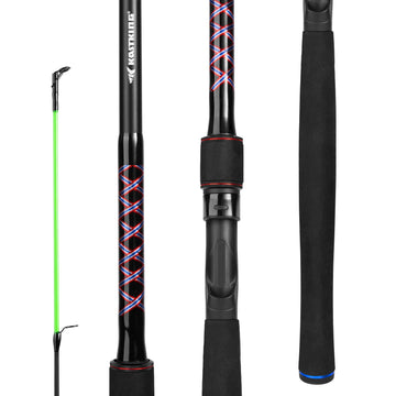 KastKing Brutus 8ft spinning rod visual shows a sturdy build for tough fishing days.