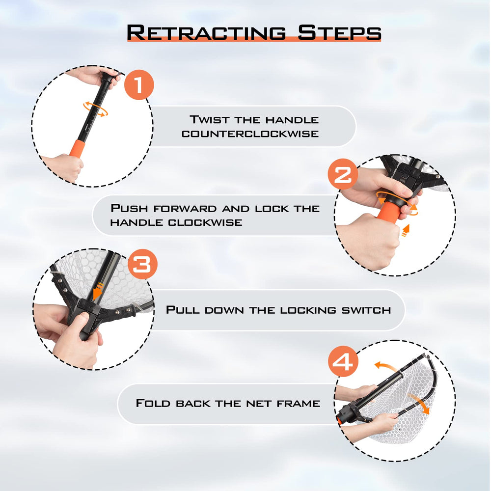 KastKing Brutus orange EVA handle improves grip in wet or cold conditions.