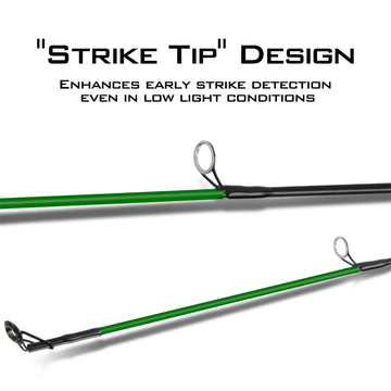 KastKing Brutus rod with chartreuse Strike Tip for early bite detection