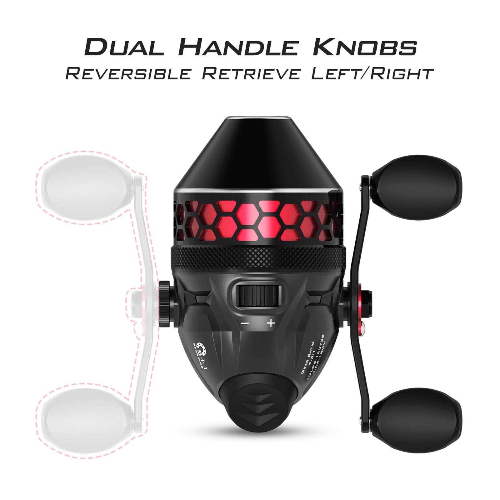 KastKing Brutus Spincast reel bail area emphasizing durability and smooth line control.