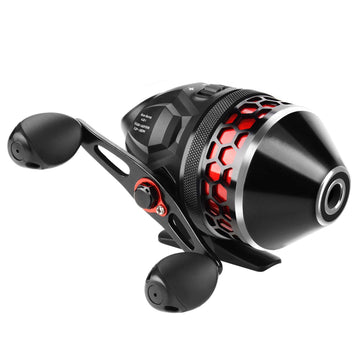 KastKing Brutus Spincast reel front close-up showing smooth line pickup for quick hookups.