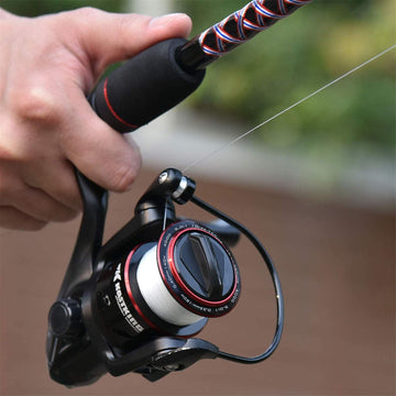 KastKing Brutus graphite handle arm highlighting lightweight grip on mid-size reels