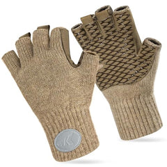 KastKing Bully Wooly fingerless gloves close-up showing dexterity for knot-tying.