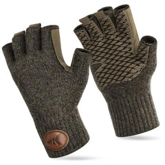 KastKing Bully Wooly fingerless gloves close-up shows dexterity-friendly wool blend for knot-tying.