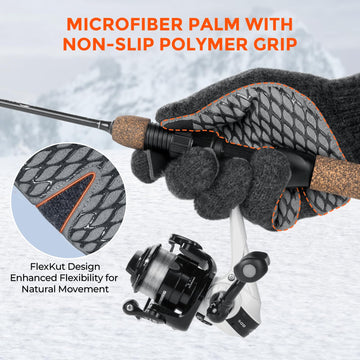 Flexible four-way stretch panels on gloves