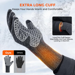 Extended cuff protecting wrists from cold