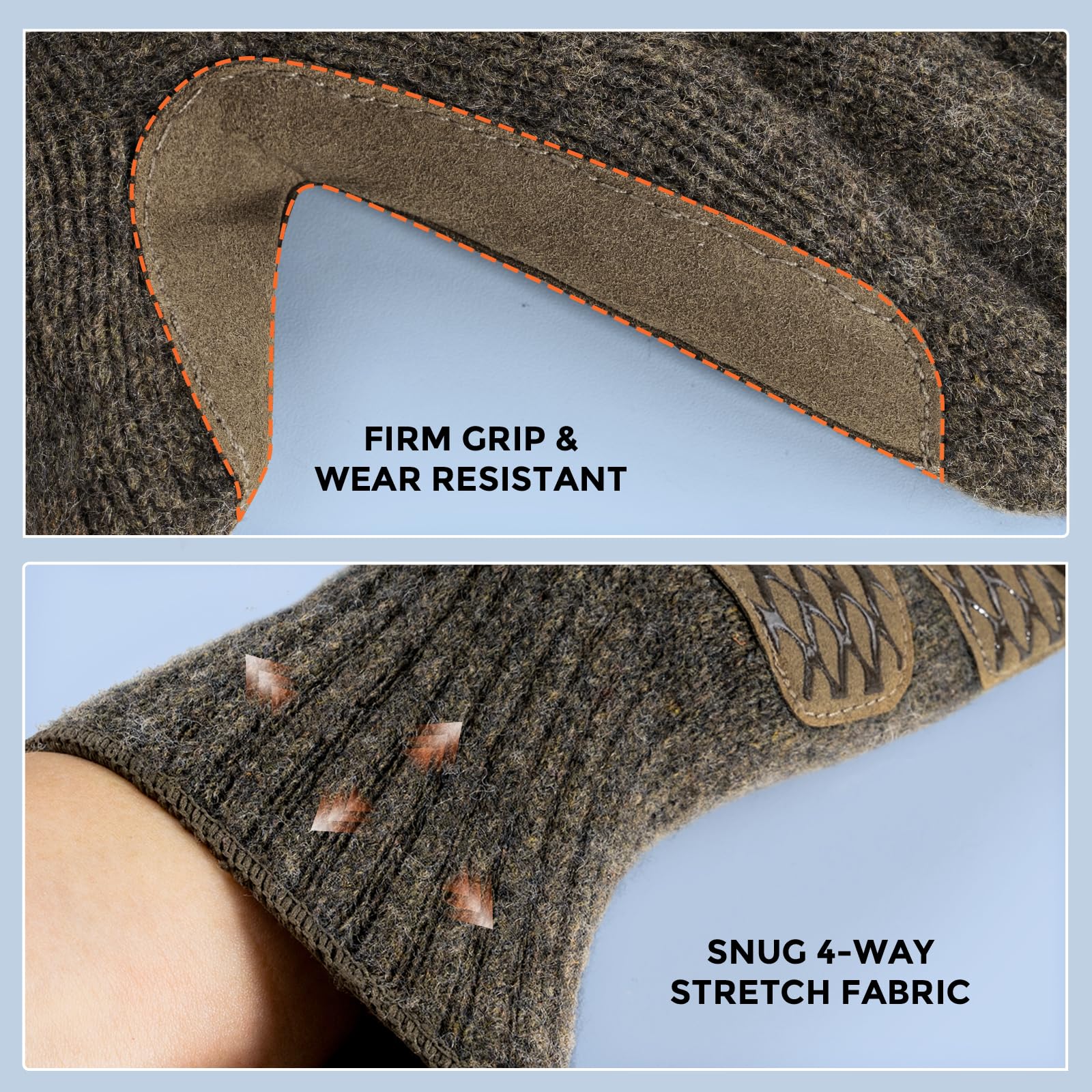 KastKing Bully Wooly gloves include abrasion-resistant overlays for durability.