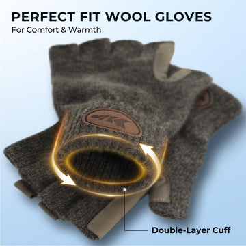 KastKing Bully Wooly gloves exhibit flexible knit for a comfortable, snug fit.