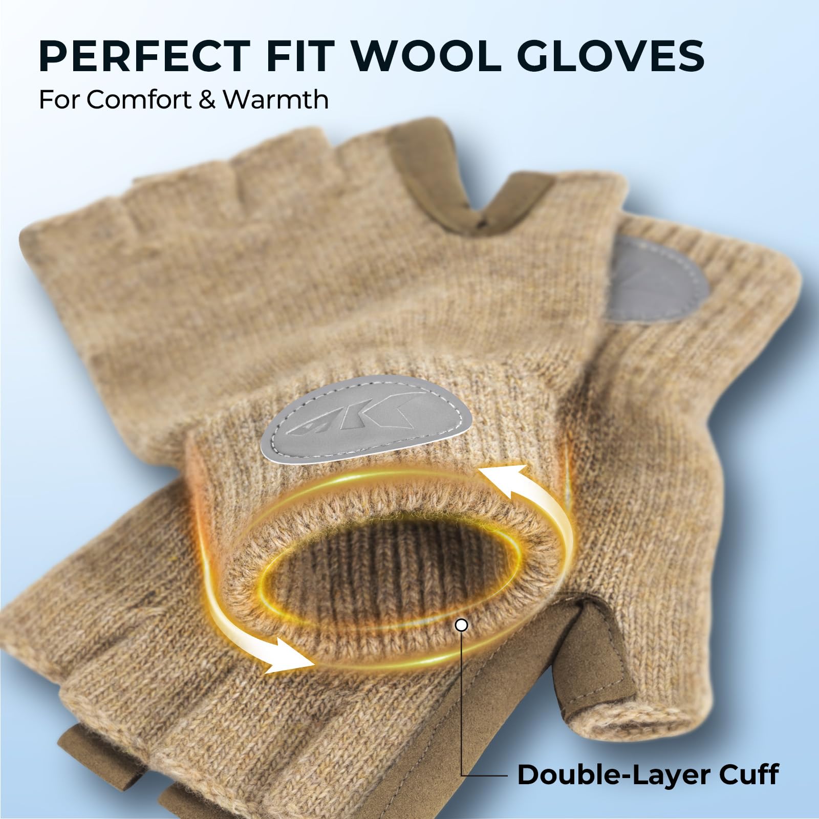 KastKing Bully Wooly gloves feature a knit fit for unrestricted hand movement