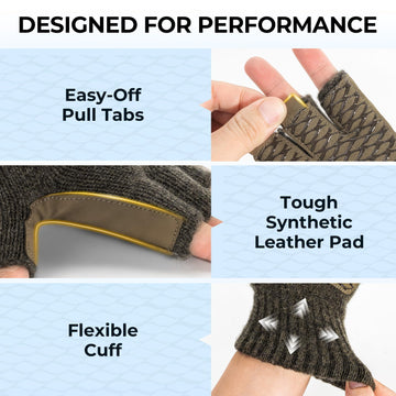 KastKing Bully Wooly gloves feature pull tab for easy on-and-off and visibility.
