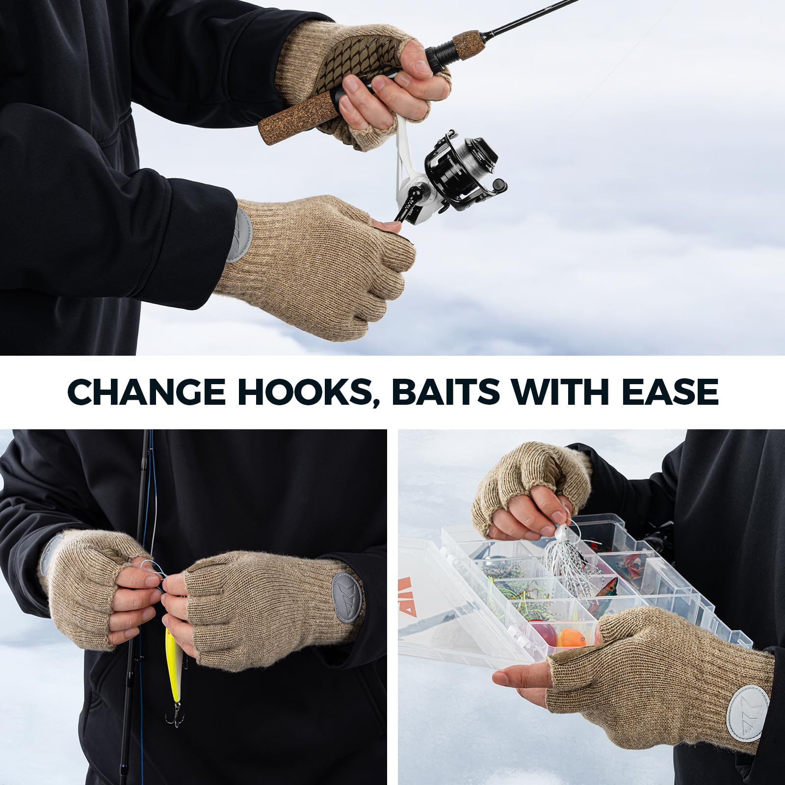 KastKing Bully Wooly gloves provide warmth while staying flexible in cold conditions