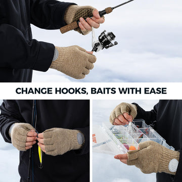 KastKing Bully Wooly gloves provide warmth while staying flexible in cold conditions