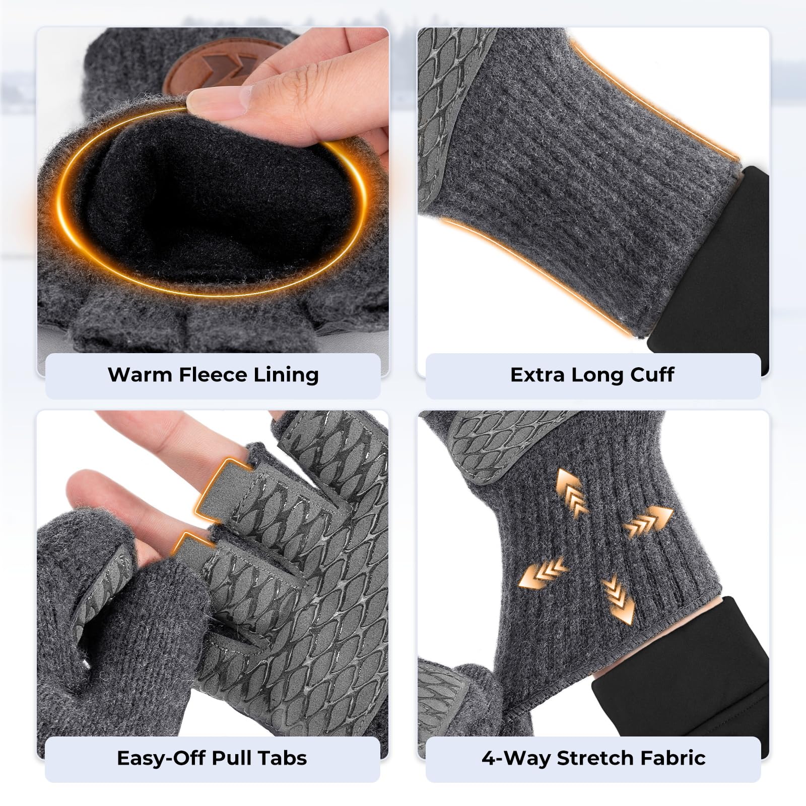 KastKing Bully Wooly Mittens offer 4-way stretch for better dexterity