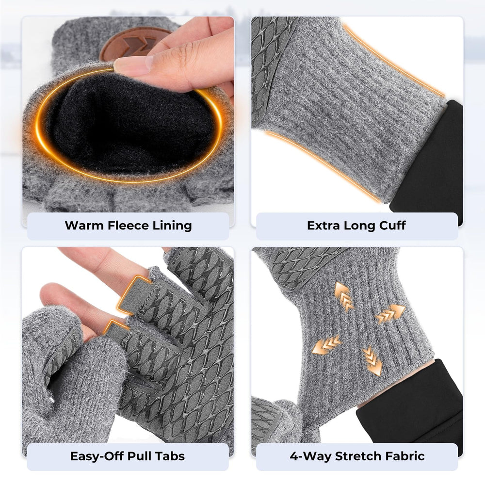 KastKing Bully Wooly Mittens 4-way stretch for dexterous movement.