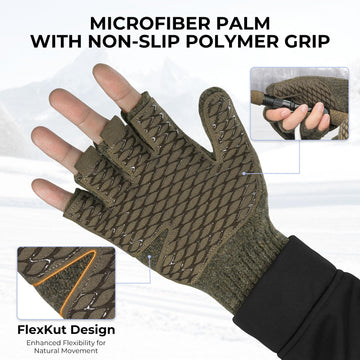 KastKing Bully Wooly Mittens extra-long cuffs block wind and snow.