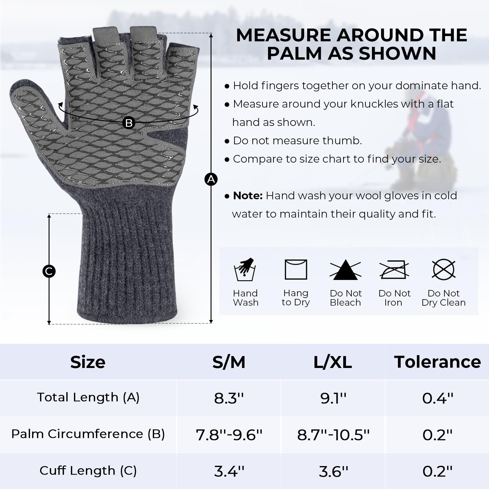 KastKing Bully Wooly Mittens extra-long-cuff seals out wind and snow